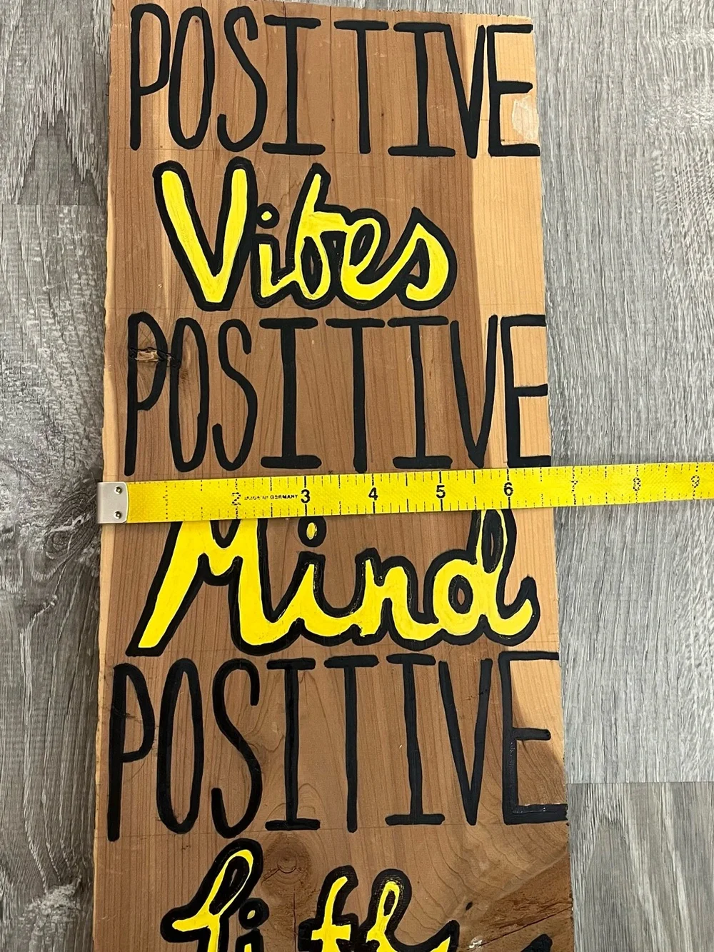 2 Yellow White Brown Wood Positive Vibes & You Are My Sunshine Wall Decor